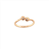 14K Gold Duo Round Halo Diamond Band