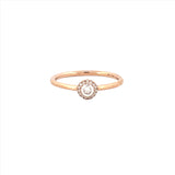 14K Gold Single Round Halo Diamond Band