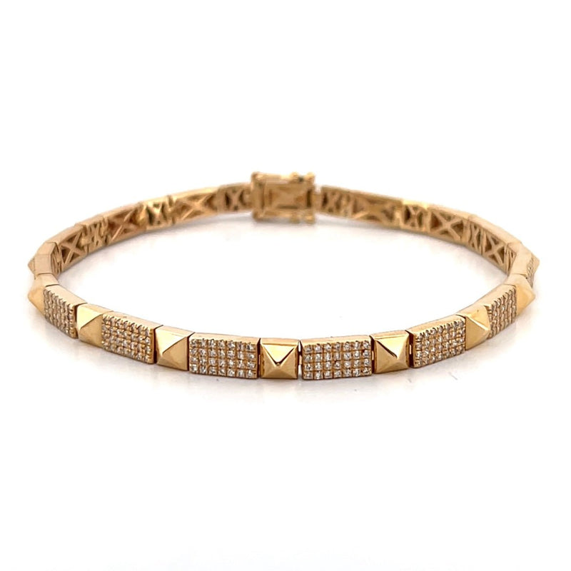 14K Gold Studded Diamond Pavé Bracelet