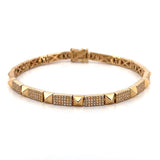 14K Gold Studded Diamond Pavé Bracelet