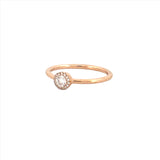 14K Gold Single Round Halo Diamond Band