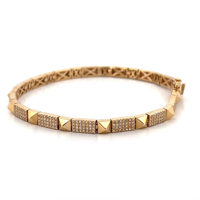 14K Gold Studded Diamond Pavé Bracelet