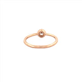 14K Gold Single Round Halo Diamond Band