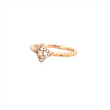 14K Gold Diamond Flower Twisted Band