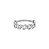 14K Gold Fancy Oval Halo Shape Diamond 3/4 Eternity Band