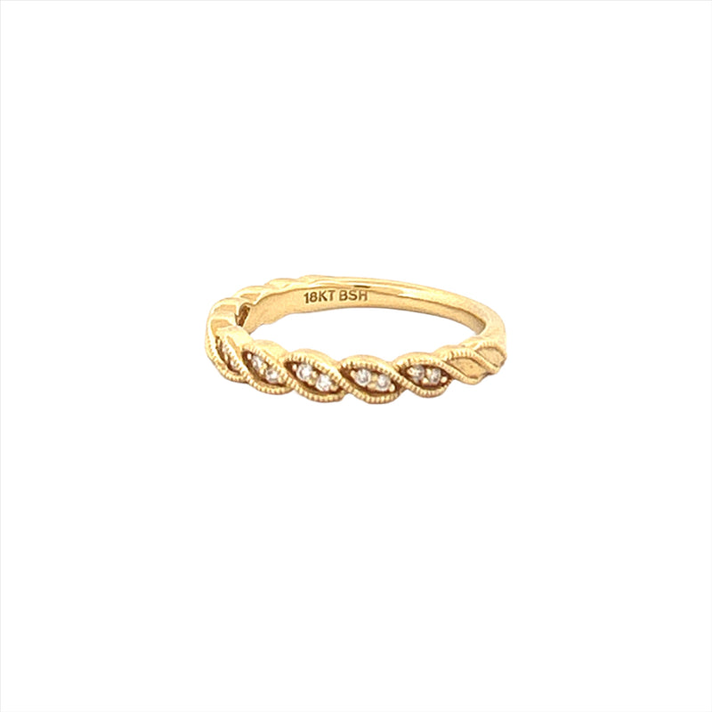14K Gold Art Deco Twist Diamond Ring