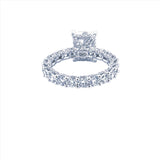 14K Gold Radiant 3.50 Carat Moissanite U Prong Eternity Engagement Ring