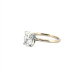 14K Two Tone Gold 2.00 Carat Oval Lab Grown Solitaire Engagement Ring