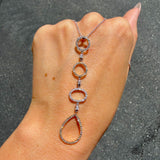 14K Two Color Gold Open Shape Dangle Necklace