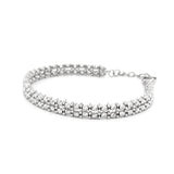 14K Gold Two Row Diamond Cut Bangle