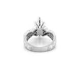 14K Gold 3.50 Carat Lab Grown Marquise Diamond Baguette Cross Filigree Engagement Ring