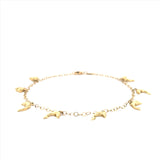 14K Gold Dolphin Charm Anklet