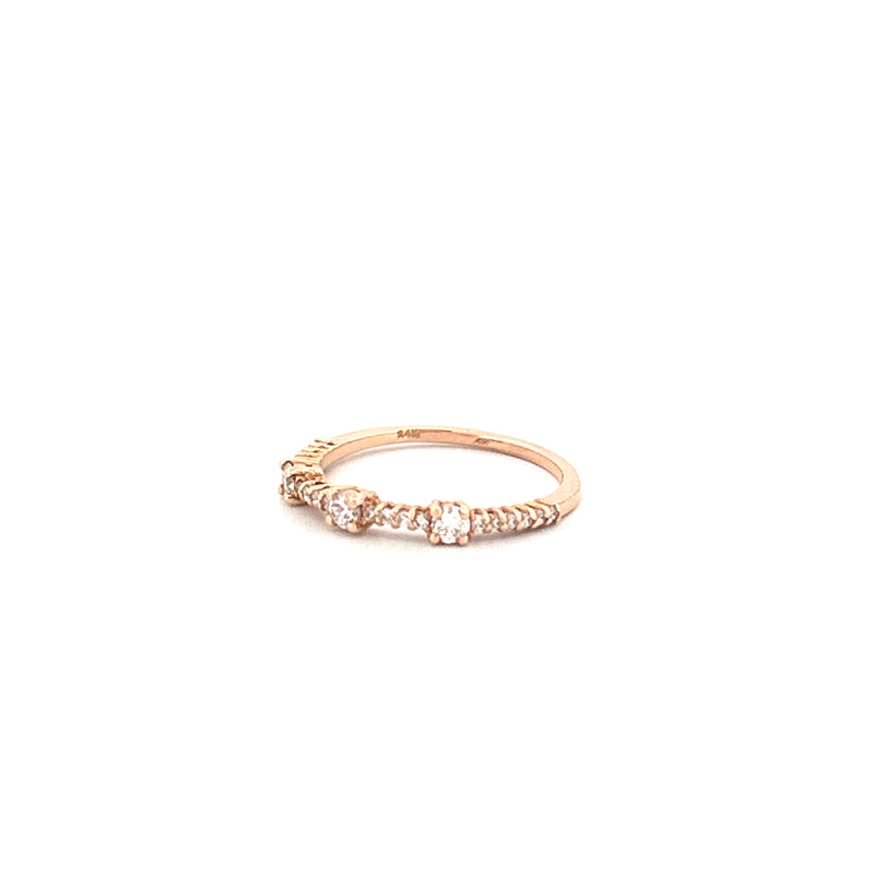 14K Gold Prong Set Station Diamond Band
