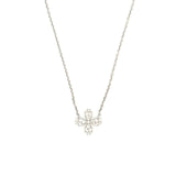 14K Gold Pear Shape Flower Diamond Necklace