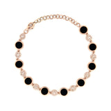 14K Gold Black Onyx and Diamond Pave Bracelet