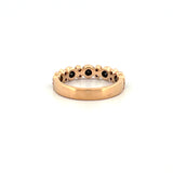 14K Gold Black Diamond and Duo Diamond Pattern Wedding Band