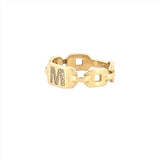 14K Gold Personalized Initial Linked Diamond Band
