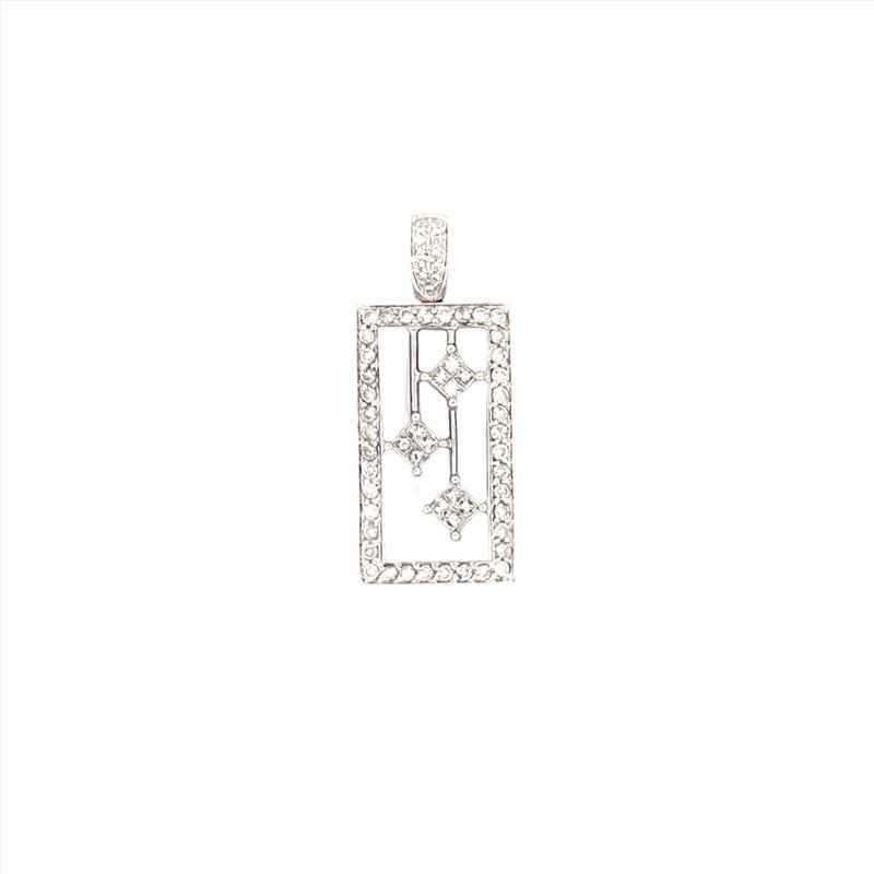 14K Gold Diamond Window Stardrop Pendant