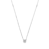 14K Gold Round Shape Cluster Baguette Diamond Pendant Necklace
