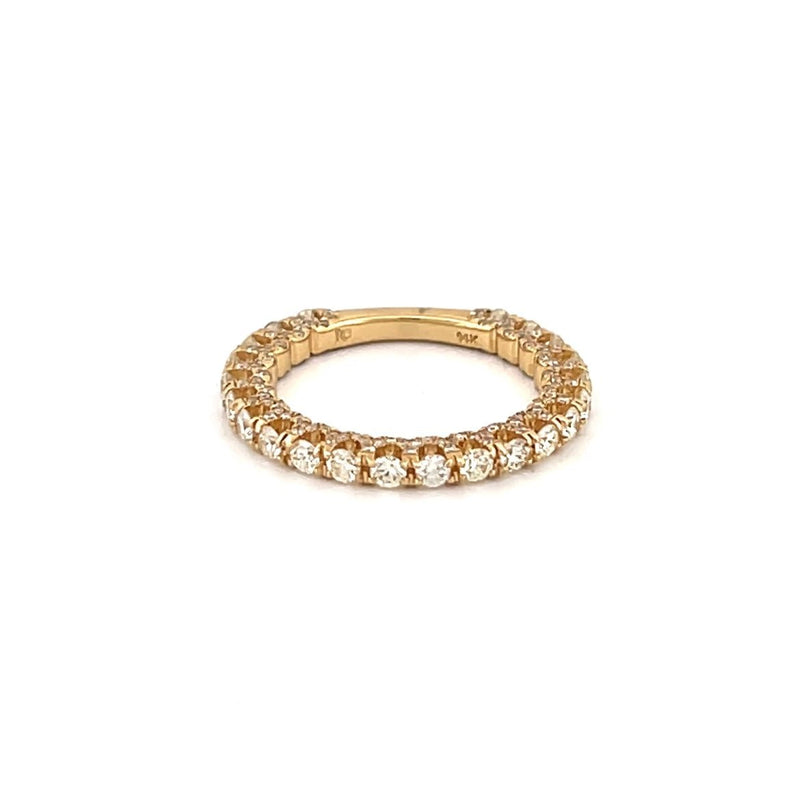 14K Gold Raised Diamond U-Prong Band