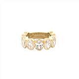 14K Gold 7.3MM Oval Bezel Lab Grown Diamond Fashion Band