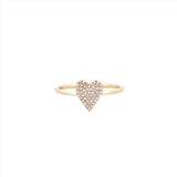 14K Gold Small Heart Diamond Pave Ring