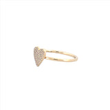 14K Gold Small Heart Diamond Pave Ring