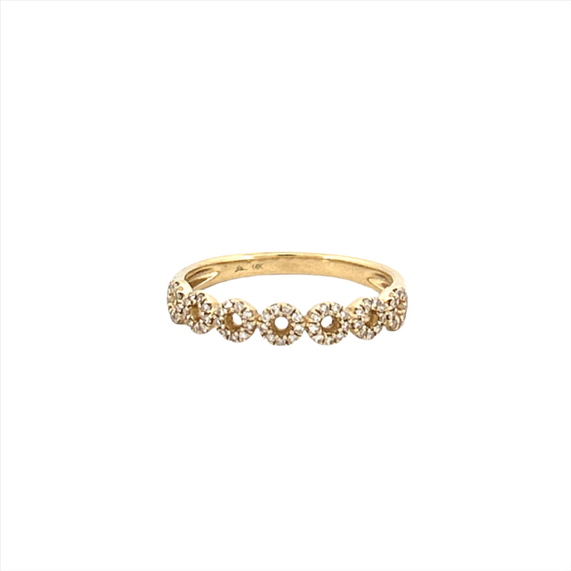 14K Gold Open Circle Diamond Fashion Ring