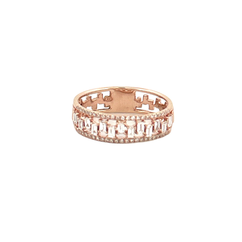 14K Gold Baguette Diamond Zipper Fashion Band