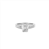 14K Gold Trillion Cut Cluster Diamond Channel Set Engagement Ring