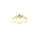 14K Gold Three Stone 1.20 Carat Round Natural Diamond Basket Set Engagement Ring