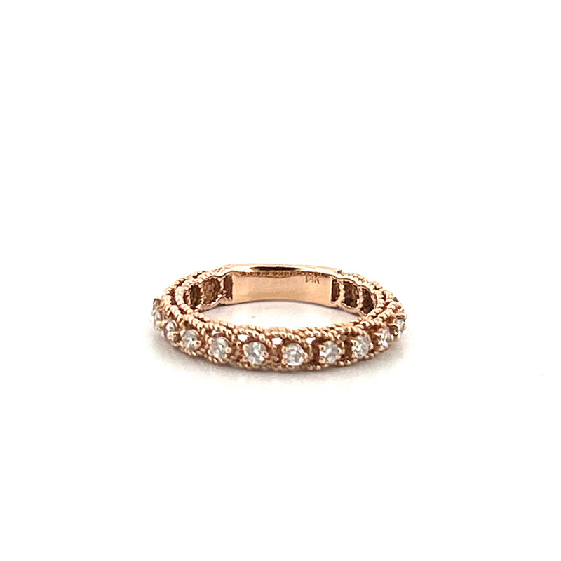14K Gold Art Deco Braided Layered Diamond Band