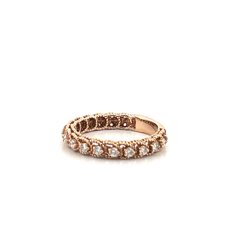 14K Gold Art Deco Braided Layered Diamond Band
