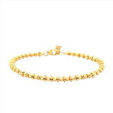 14K Gold Adjustable Fashion Diamond Cut Bead Bangle