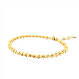 14K Gold Adjustable Fashion Diamond Cut Bead Bangle