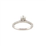 14K Gold 1.50 Carat Lab Grown Oval Diamond 3/4 3D Cathedral Engagement Ring