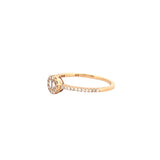 14K Gold Round Baguette Cluster Pave Diamond Band