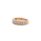 14K Gold Channel Set Diamond Three Row Pave Band
