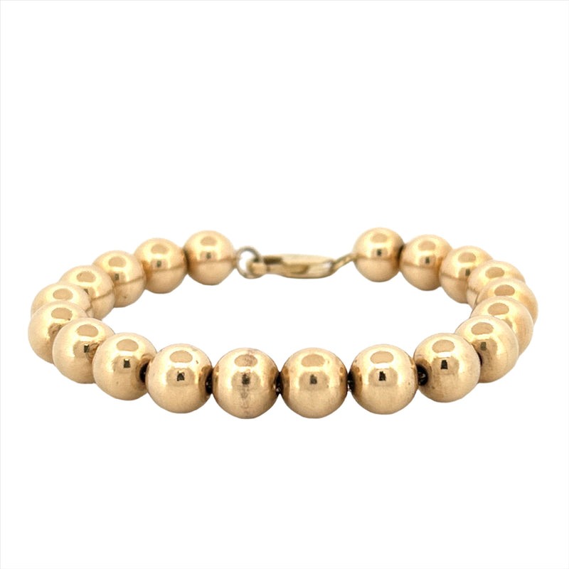 14K Gold Large Bubble Bead Bracelet