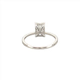 14K Gold 2.00 Carat Lab Grown Radiant Diamond Prong Set Under Halo Engagement Ring