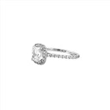 14K Gold 1.20 Carat Natural Cushion Diamond Halo Engagement Ring