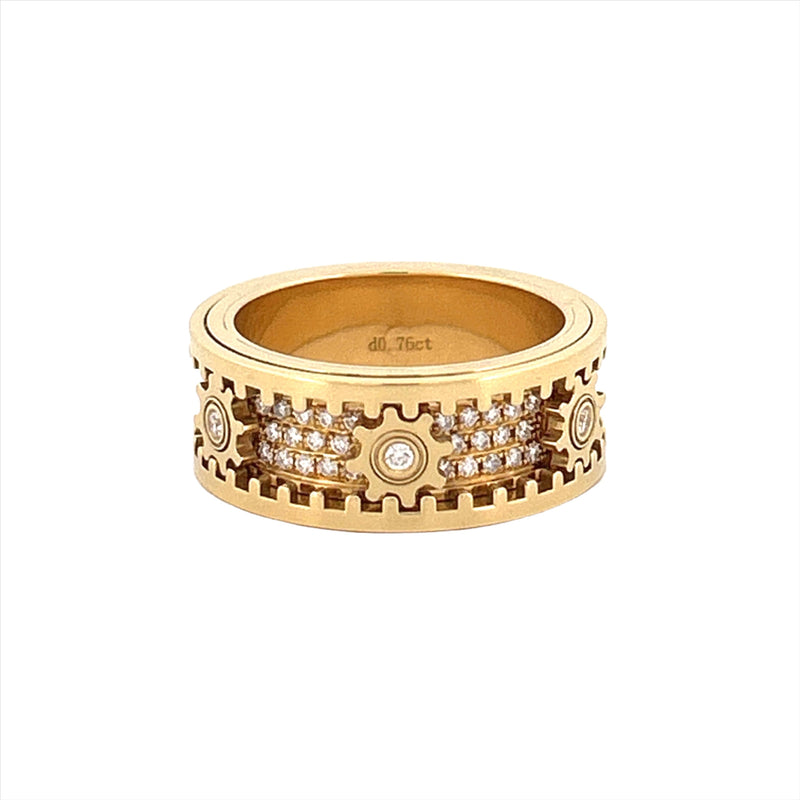 18K Mens Spinner Band