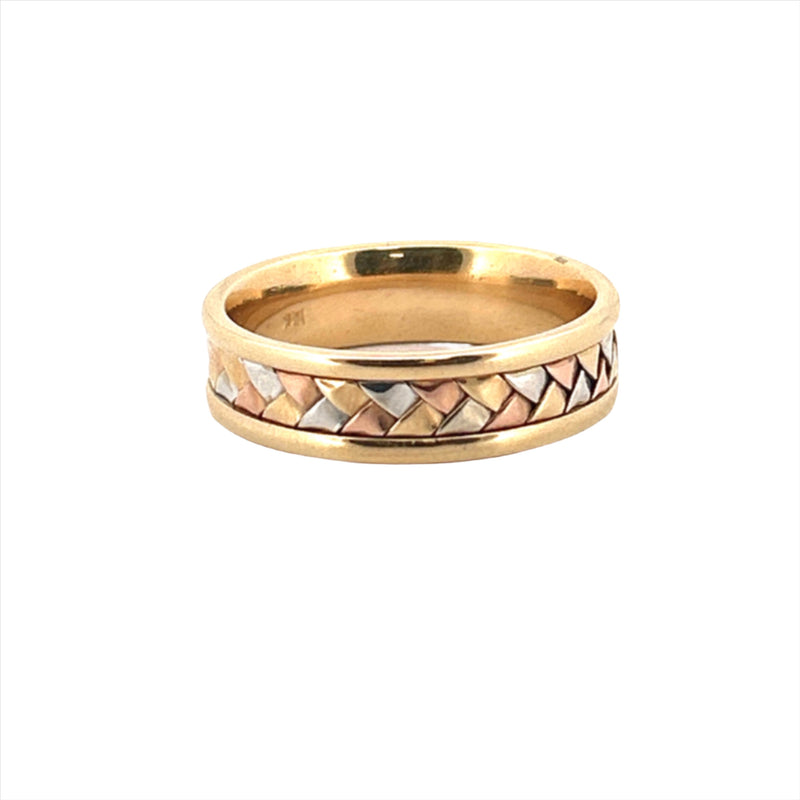 14K Gold Mens Weaved Band