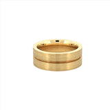 14K Gold Mens Center Groove Band