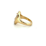 14K Gold Natural Miraculous Medal Signet Diamond Band