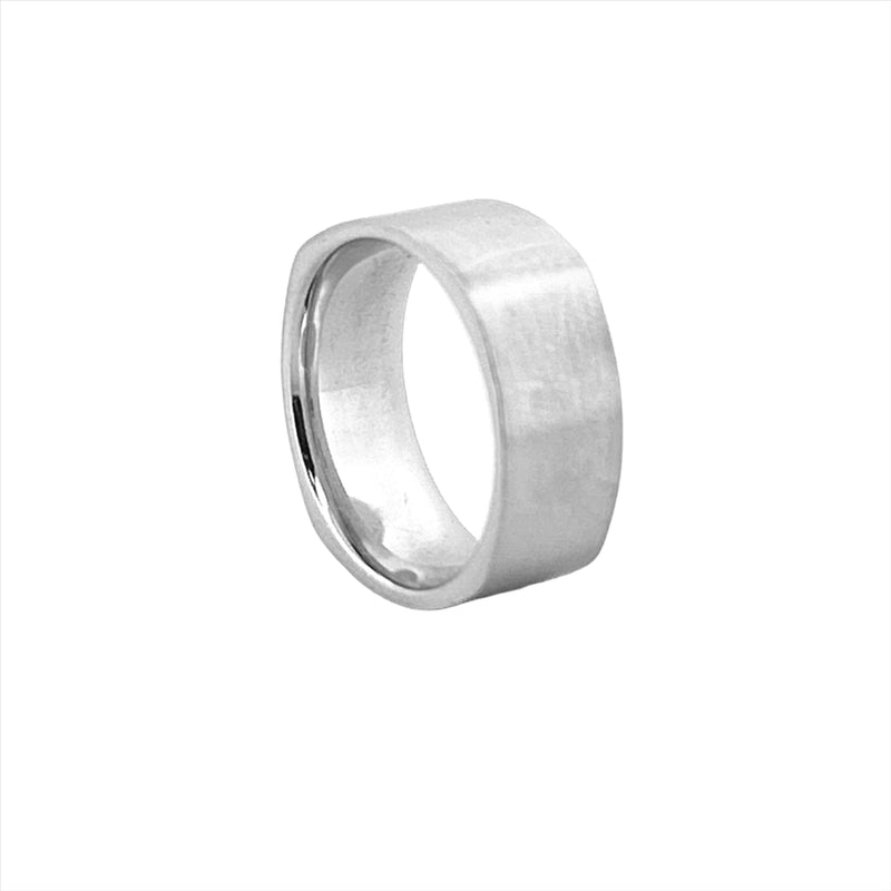 14K Gold Mens Semi Squared Band