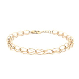 14K Gold Thin Fashion Diamond Cut Bracelet