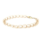 14K Gold Thin Fashion Diamond Cut Bracelet