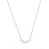 14K Gold Prong Set Curve Marquise Diamond Pendant Necklace