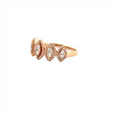 14K Gold Marquise Shape Halo Diamond Wedding Band